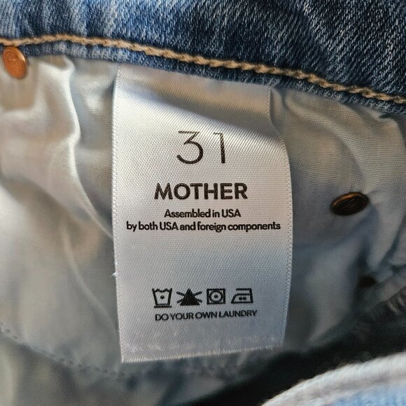 Mother Jeans Mid Rise Dazzler Ankle Fray Womens 30x27 Blue New Sheriff in Town - Picture 11 of 12